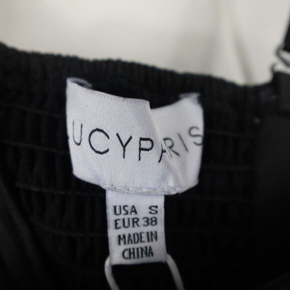 Lucy Paris Womens Mareena Feather Trim Black Dress Small - Picture 9 of 11